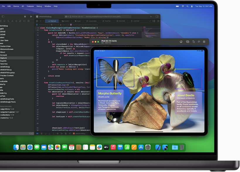 Xcode a Core ML otev?ené na MacBooku Pro