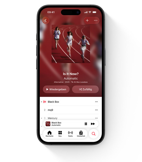 iPhone mit Apple Music Benutzeroberfl?che mit Max Richter
