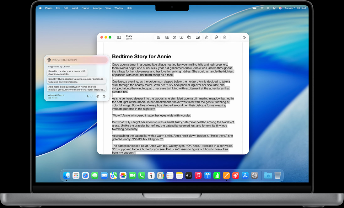 Das Feature ?Verfassen? in den Schreibtools auf einem MacBook