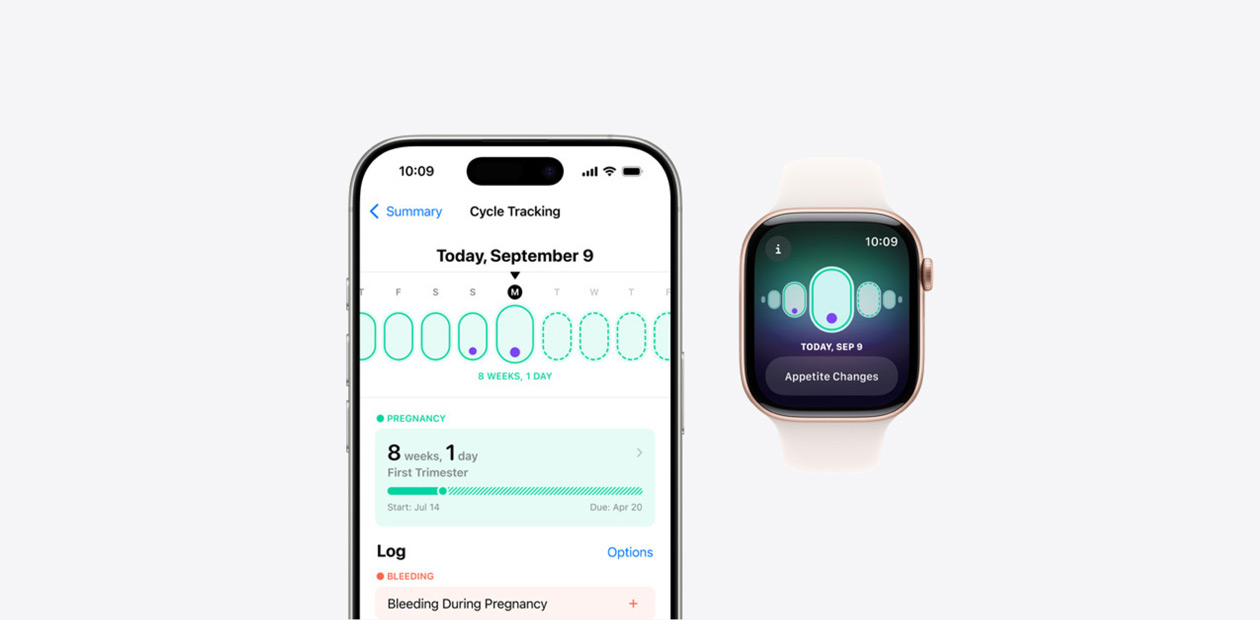Min cyklus-softwaren p? iPhone og Apple Watch.