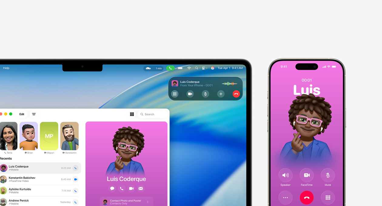 En Mac viser den nye Telefon-appen p? skjermen