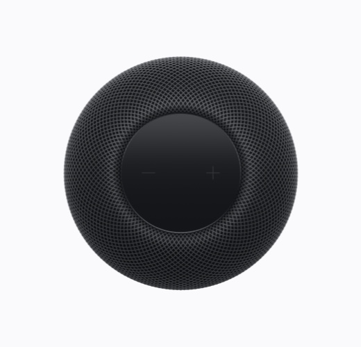 午夜暗色 HomePod 機(jī)身俯視圖