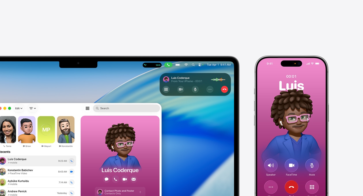 Mac eszk?z, kijelz?jén az új Telefon appal
