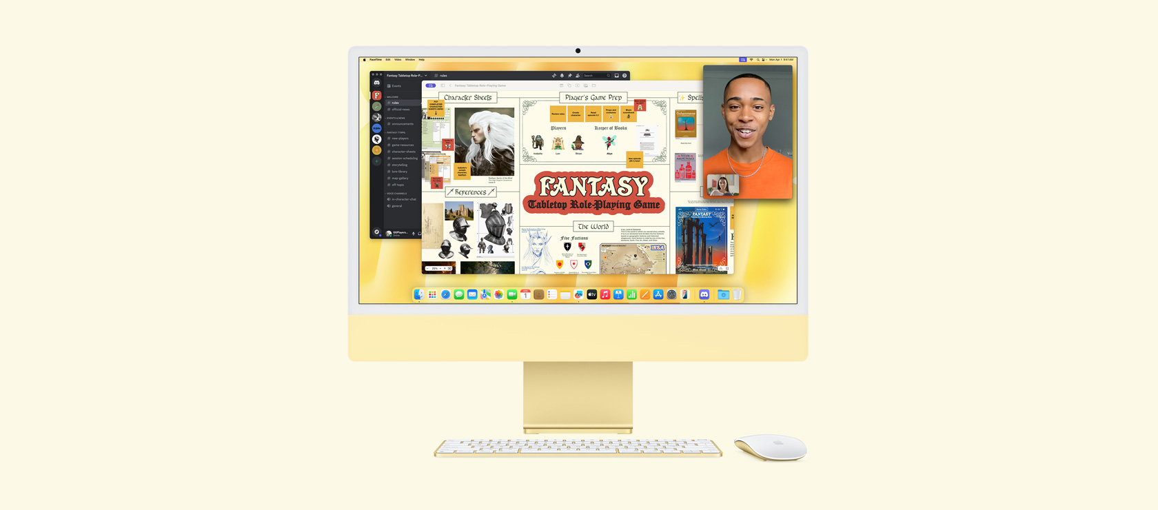 ?? iMac ??? ??? ???? ???? ?? ??? ?? Freeform, Discord, FaceTime ?? ???? ?? ?? ??.
