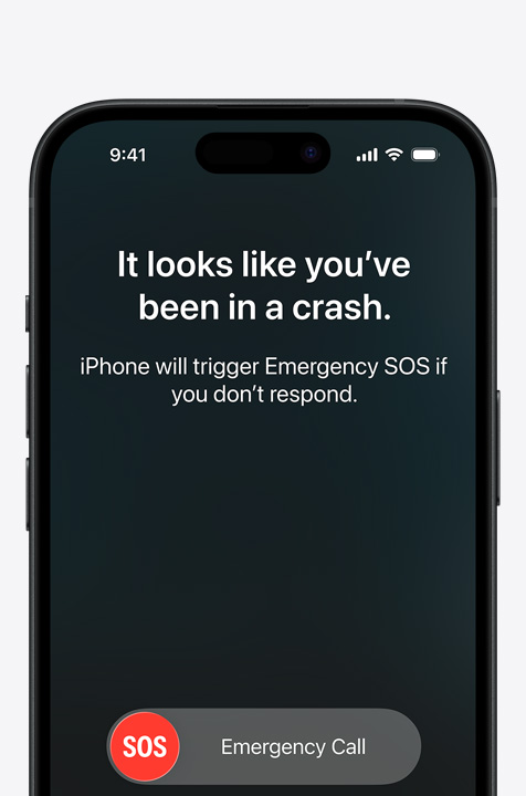 Blakus: iPhone ekrāns, kurā ir Messages, Find My, palīdzības uz ce?a vid?eti, kas darbojas ar satelītu, iPhone ekrāns, kurā tiek izmantots palīdzības izsaukums ārkārtas situācijā, iPhone ekrāns, kurā tiek izmantota palīdzība uz ce?a