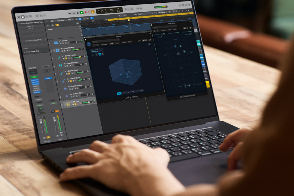 A close-up of Logic Pro on TIGGER’s MacBook Pro.