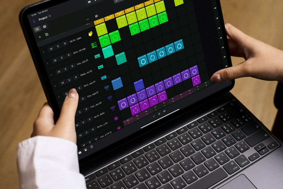 A close-up of a template in Logic Pro.