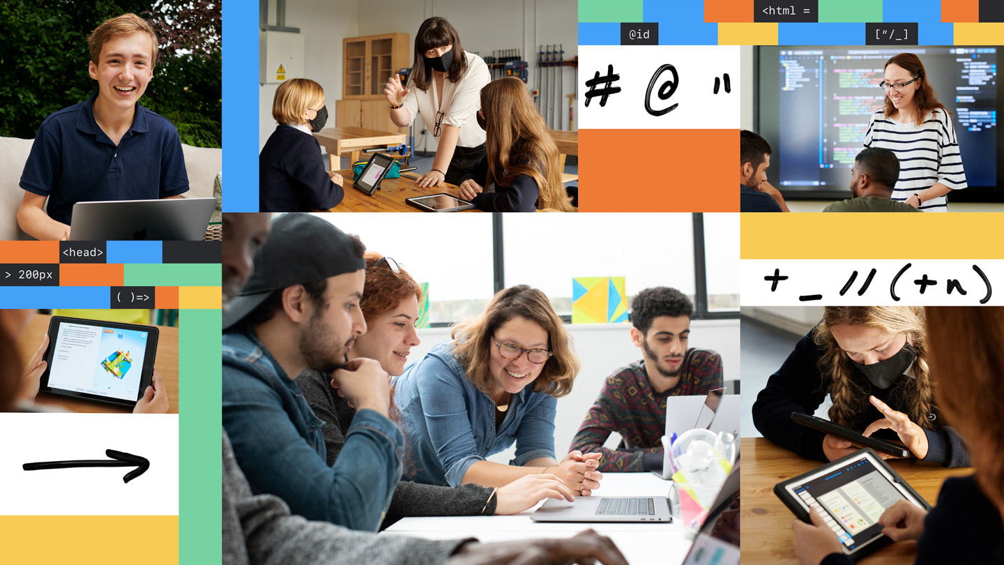 Un collage di foto di insegnanti e partner locali da Londra, Dublino, Parigi e Milano.