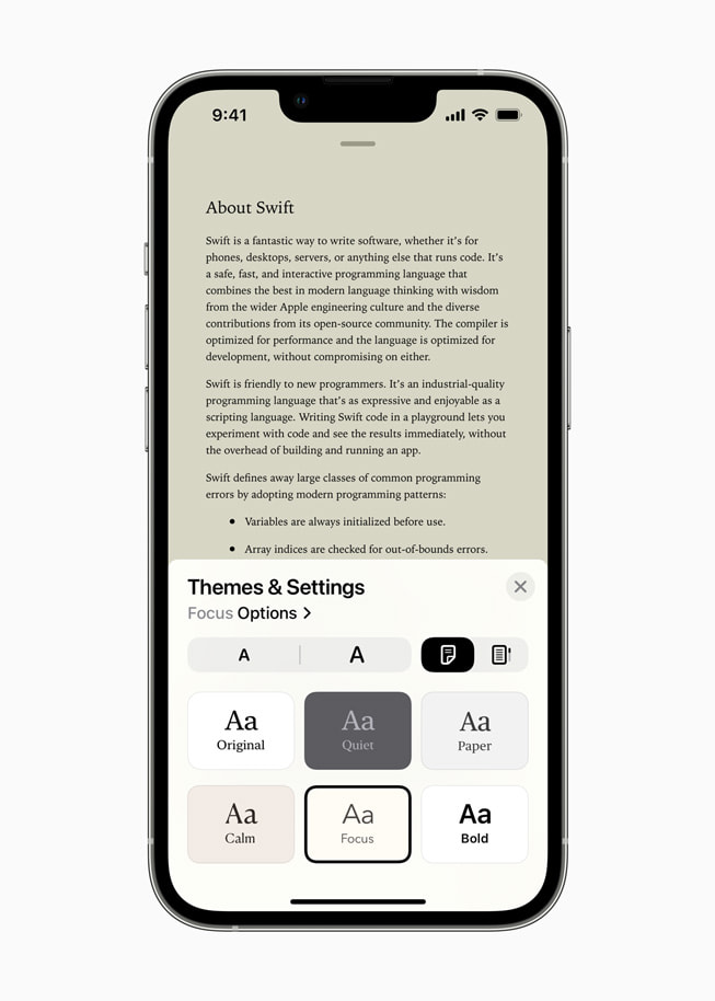 Apple?Books affiche de nouveaux thèmes et de nouvelles options de personnalisation. 