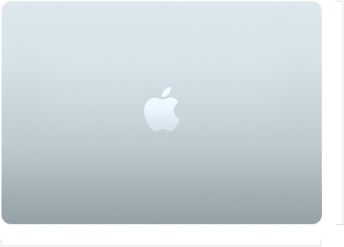 Zamkni?ty 15-calowy MacBook Air z widocznym z zewn?trz logo Apple po?rodku
