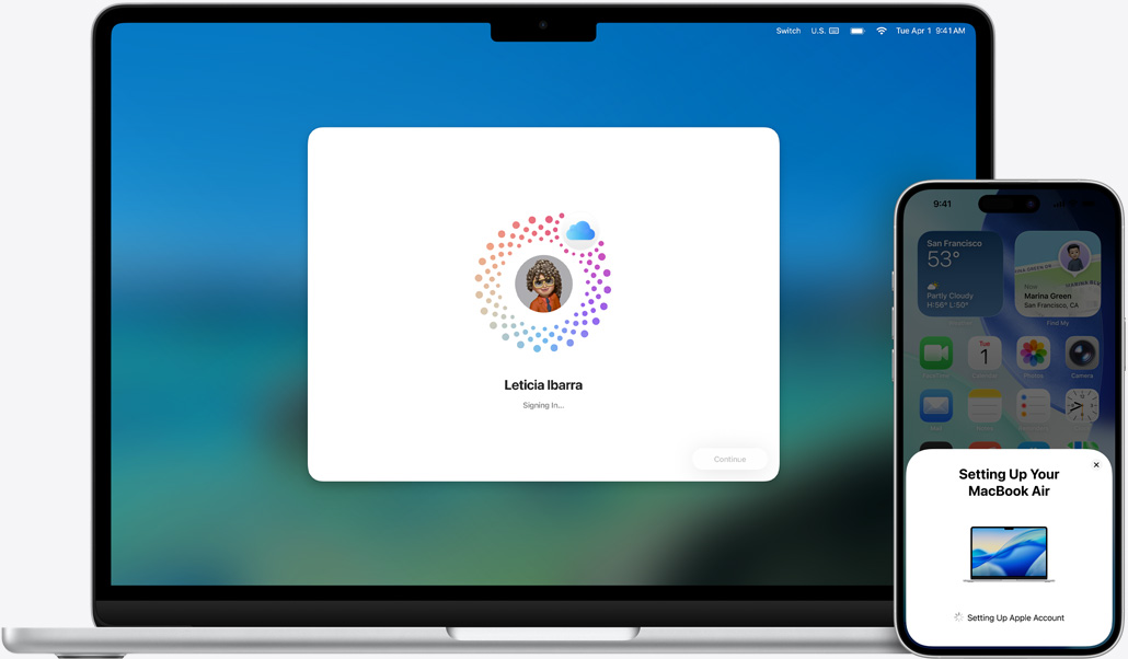 MacBook Air ???? 13 ???? ??? iPhone 16 Plus, macOS ?????????????? MacBook, iPhone ??????????????????????????????