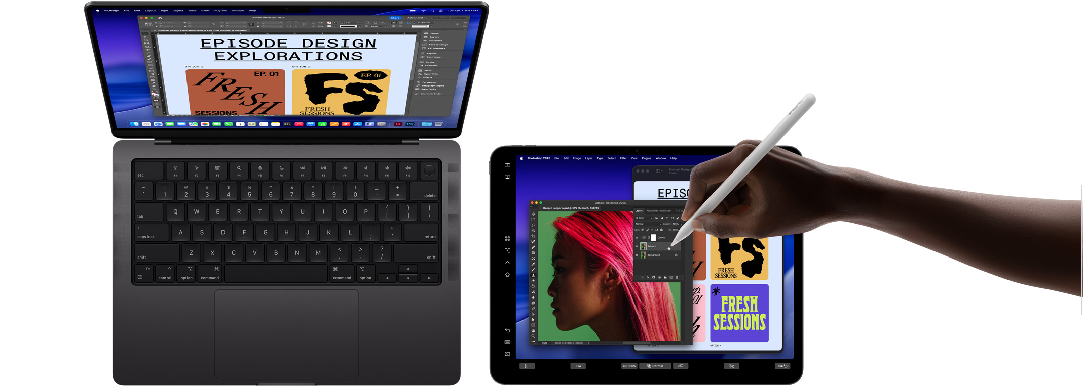 MacBook Pro ???? 14 ????, iPad Pro ???? 13 ???? ?????????????????? MacBook ???????????? Apple Pencil Pro ????????????????????? iPad