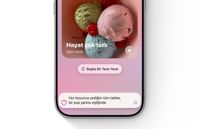 Foto?raflar uygulamas?ndaki metin alan?na girilen a??klama ile olu?turulmu? yeni An?lar kapa??n?n g?rseli