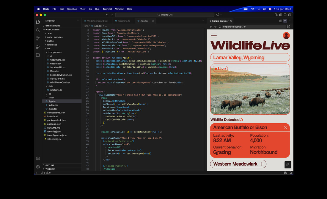 MacBook Pro ekran?nda Visual Studio Code’u kullanan bir uygulaman?n kodu g?steriliyor