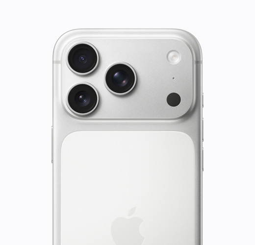 銀色 iPhone 17 Pro，展示機(jī)身背面