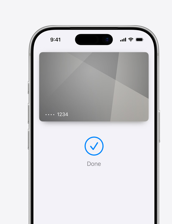 Часткове зображення екрана iPhone, на якому показано використання Mastercard в Apple?Pay