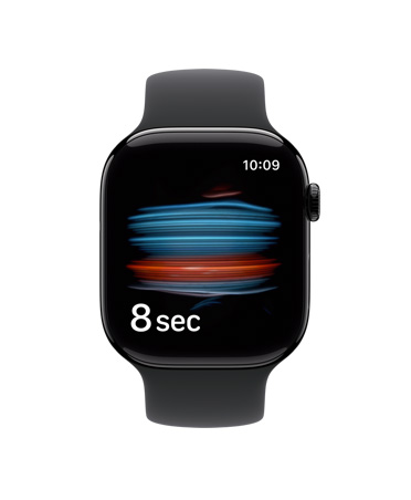Apple Watch Series 11, alumīnija ietvars, pulēta supermelna krāsa, Health aplikācija nosaka skābek?a līmeni asinīs, sporta siksni?a, melna krāsa