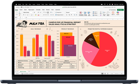 O Microsoft Excel é mostrado em um MacBook Pro