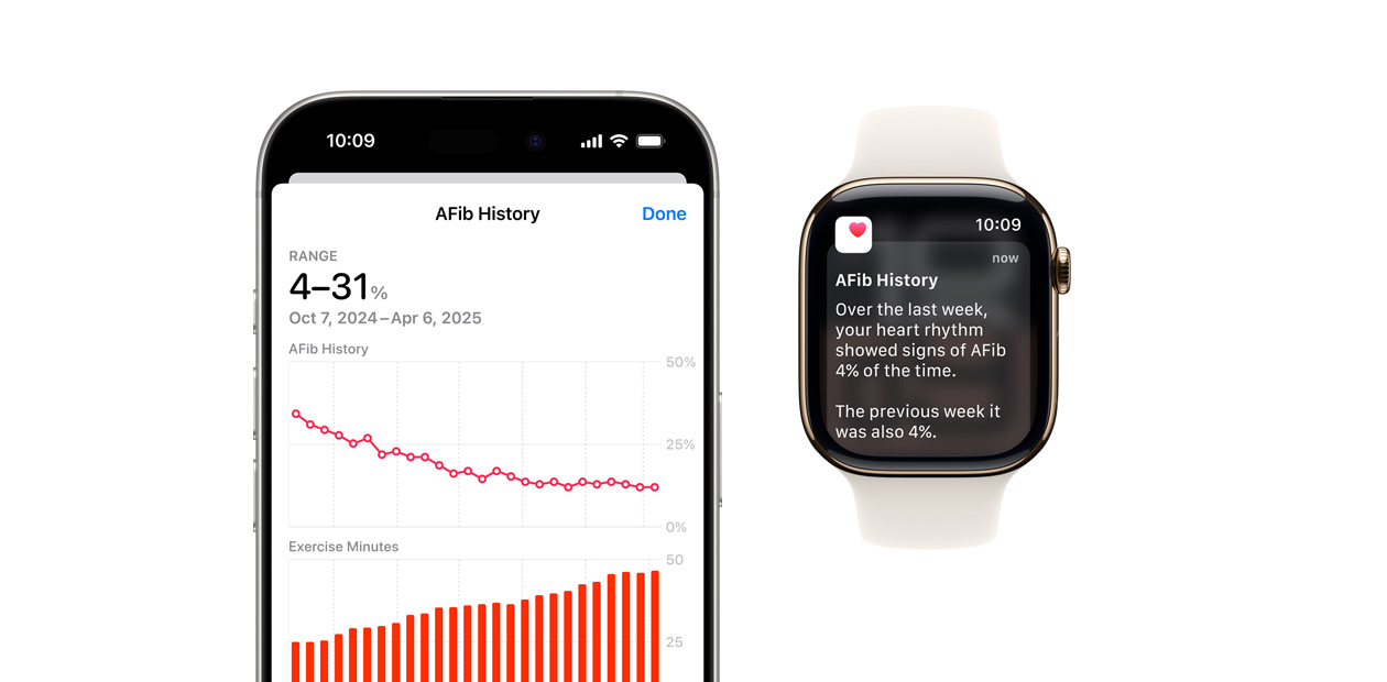 Software viser appen Historik over afli p? iPhone og notifikationer p? Apple Watch.