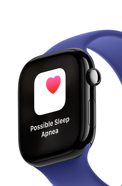 En Apple Watch-sk?rm viser en notifikation om s?vnapn? med appen S?vnap?.