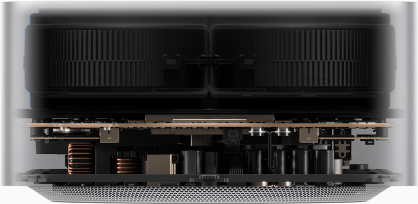 Ma?e des Mac Studio mit einer Breite von 19,7 cm und einer H?he von 9,5 cm