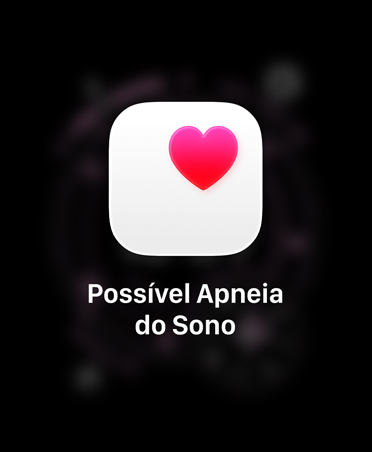 Notifica??o de possível apneia do sono, cora??o rosa em caixa branca