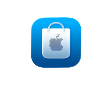App Apple Store, ic?ne de sac d’achats, bleu