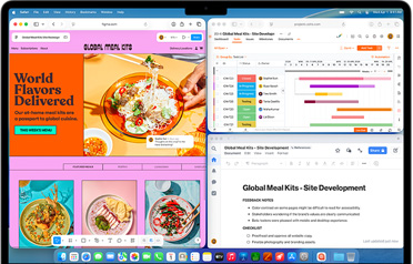 MacBook Air, na kterém je otev?enych několik aplikací