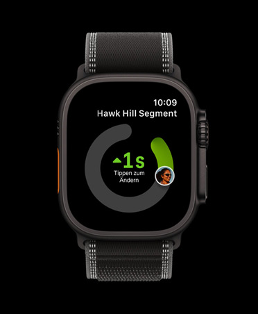 Apple Watch Ultra 3, Farbe Schwarz, Titangeh?use, Strava App, Trainingskarten: Laufen outdoor, Rad outdoor, Laufen indoor, Armband, Trail Loop, Farbe Schwarz/Kohlegrau