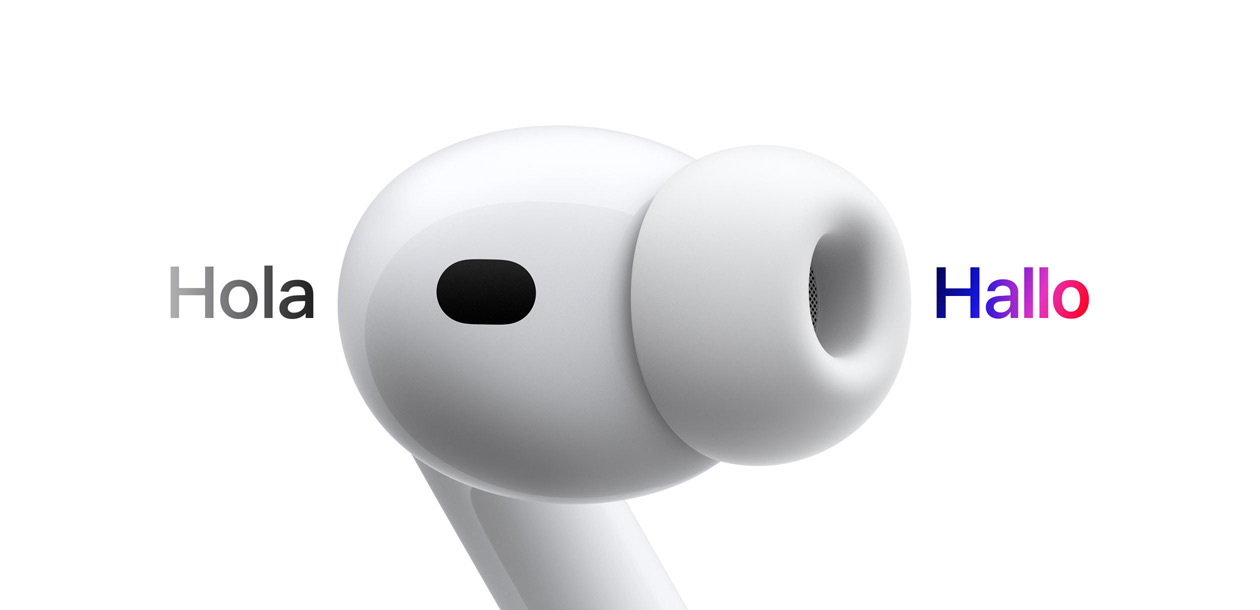 AirPods Pro 3, In?Ear Kopfh?rer mit Ohreinsatz aus Silikon, Live übersetzung ?ndert Zeichen von Spanisch ?Hola? zu Deutsch ?Hallo?