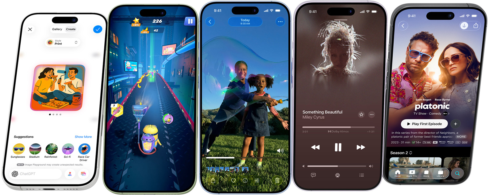 iPhone 17-modeller roterer vertikalt, hvorefter de stopper og viser sk?rme med iPhone-funktioner