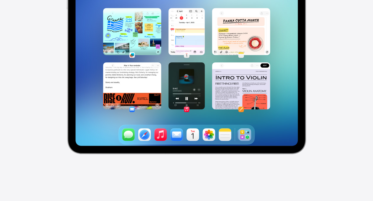 iPad-sk?rm viser Exposé-funktionen
