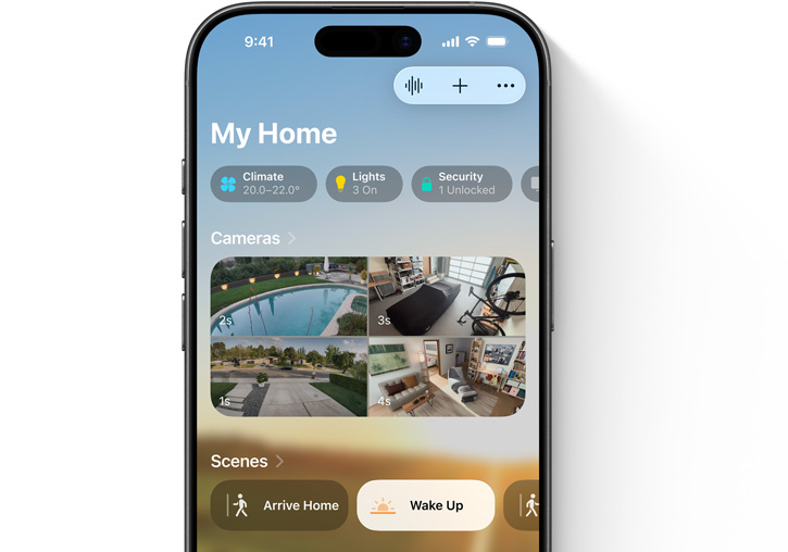 iPhone 螢?zāi)伙@示家居 App 的 My Home 用戶介面