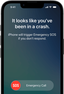 iPhone 17e, prednja strana, zaobljeni uglovi, prikaz kori?tenja zna?ajke Detekcije sudara