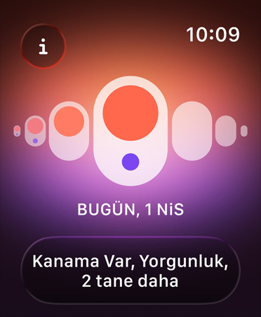 Sa?l?k uygulamas?ndaki D?ngü ?zleme sayfas?, takvim adet evresini belirtiyor, hafif kanama