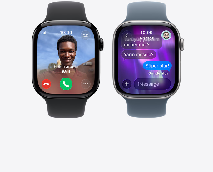 Apple Watch Series 11 ayg?tlar?, gelen arama, ki?i foto?raf?, arama kabul etme ve reddetme dü?meleri, iMessage yaz??mas?