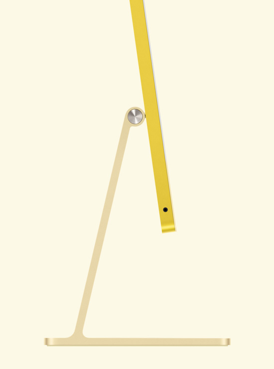 iMac jaune vu de profil.