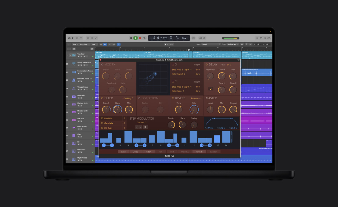 ???? MacBook&nbsp;Pro ???? 16&nbsp;??? ???? ????? 
Step&nbsp;FX, ?Anastacia:&nbsp;3 - Gated&nbsp;Reverse&nbsp;Verb? ?????? mod? ?delay? ?filter? ?distortion? ?reverb? ????? master? ??? ????? ?????? ?????? ?? ????? ???????