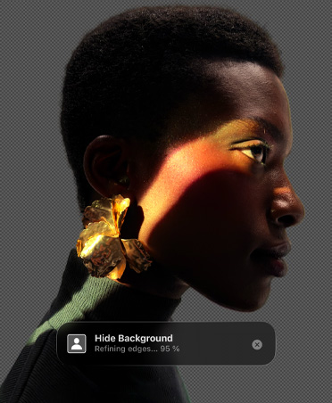 Profilo di una persona, strumento Rimuovi sfondo di Pixelmator Pro